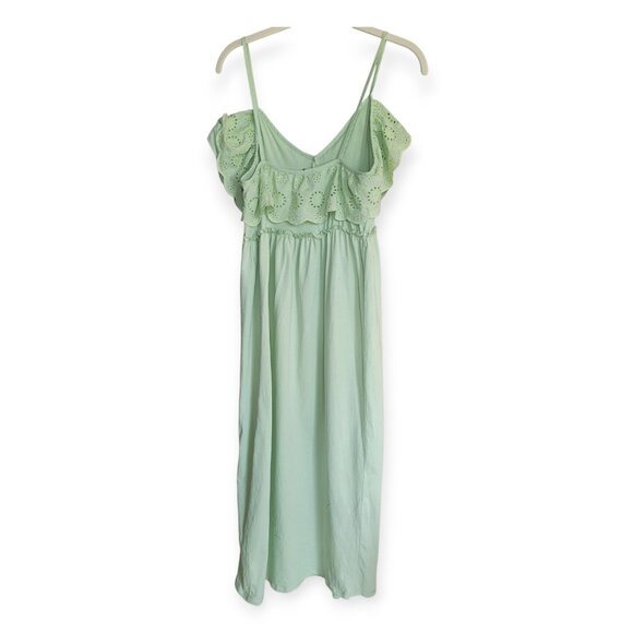 Zara pistachio sleeveless ruffled romantic cottagecore maxidress size S EUC - Picture 6 of 11
